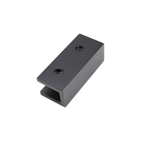 Clips d'étagère de salle de bain en laiton massif en forme de U - Noir - Support plaqué pour verre trempé de 8 à 10 mm Organisateur de salle de bain