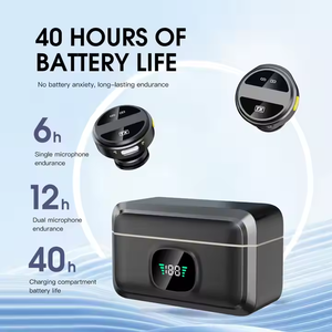 Collar clip <b>microphone</b> <b>wireless</b> collar clip <b>microphone</b> clip <b>wireless</b> <b>microphone</b> with charging case mobile video recording microp - Product Image 2