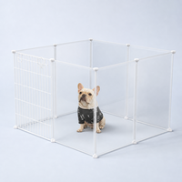 Cage en plastique pour chien et chat avec toilette et porte d'isolation, extensible, combinaison libre, assemblage sans outil pour chiens de petite/moyenne taille