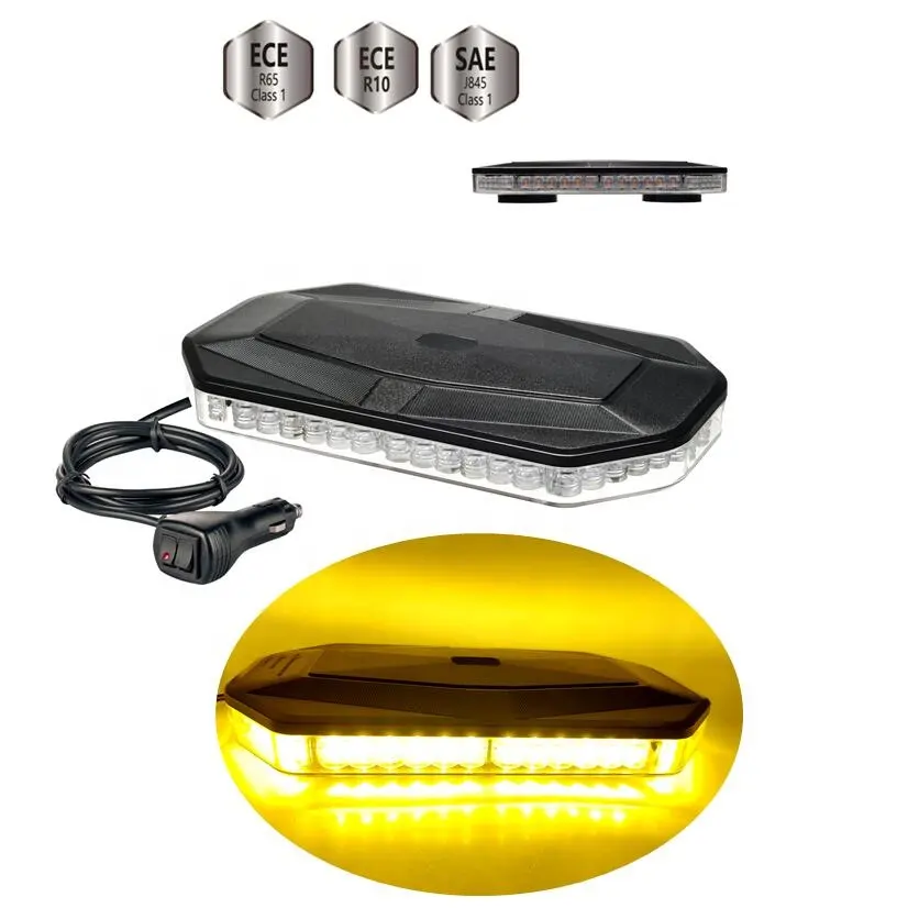 SAE J845 Class 1 Amber LED strong magnetic heavy duty truck emergency safety LED mini light bar