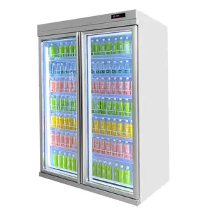 Süpermarket ekran buzdolabı soğutucu buzdolabı ekran içecek soğutucu cam kapi