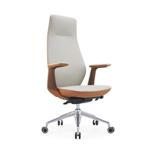 Chaise de bureau de direction moderne de luxe en cuir véritable, dossier haut, pivotante, pour conférence, modèle très vendu - Product Image 1