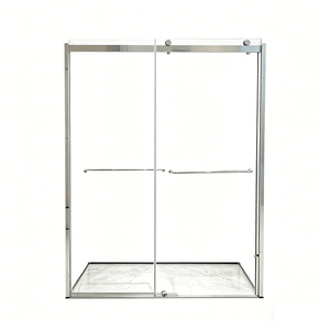 Cabina de <span class=keywords><strong>Ducha</strong></span> Doble con Puerta Corredera, Diseño Moderno, Marco de Acero Inoxidable 304 para Hotel de Lujo - Product Image 1