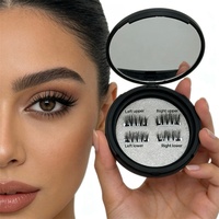 Faux cils magnétiques en cheveux synthétiques, vente en gros, personnalisables, avec aimants quantiques, demi-cils réutilisables, sans cruauté animale, sans colle