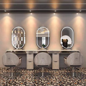 Miroir de Luxe Moderne pour Salon de Coiffure et Institut de Beauté, Simple ou Double Face, Idéal pour les Salons de Célébrités et Espaces Professionnels - Product Image 6
