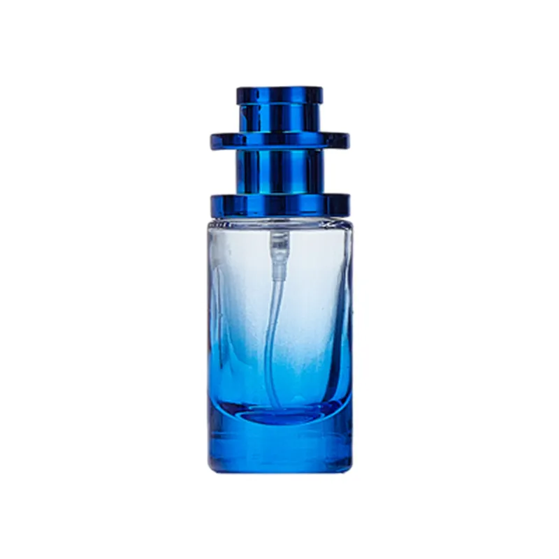 20ml30mlラウンドブラックガラス香水瓶ブルーパルファムボトルフレグランススクリュースプレー空のアトマイザーボトル