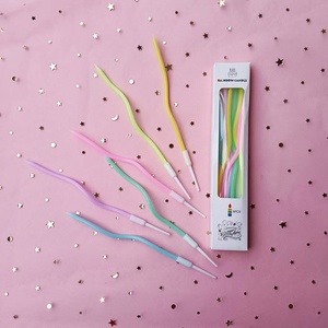 Huaien Factory Romantic Gold-Plated Curve Birthday Cake Candle Paraffin Wax <strong>Kids</strong>' Party <strong>Decorations</strong>