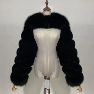 Manteau en <span class=keywords><strong>fausse</strong></span> <span class=keywords><strong>fourrure</strong></span> de renard élégant et décontracté pour femme, collection automne-hiver, haut court à manches longues, sexy, de haute qualité, en promotion - Product Image 1