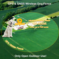 9999 Yard GPS Galileo GNSS Outdoor Drahtloses Hundezaun-Kollarsystem mit Schock/Vibrations-/Tontraining, IPX7 Wasserdicht, Kunststoff