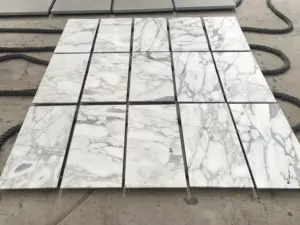 SHIHUI Projeto de Villa em pedra natural polido vidrado Bella branco Azulejos de parede de mármore