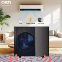 Pompe à chaleur monobloc eau-eau R290 8kW Full DC Inverter EVI -30°C avec contrôle WiFi par application, chauffage et refroidissement, haute efficacité électrique
