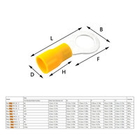 Connecteur de fil gratuit en laiton série RV Kit de bornes à sertir pour cosses de câble isolées femelle à femelle 10 10-12 AWG cuivre argent