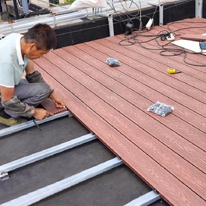 Hot Sale Outdoor Patio <b>Decking</b> Dark Wood Plastic Composite Flooring 3D Woodgrain WPC <b>Decking</b> Board - Product Image 4