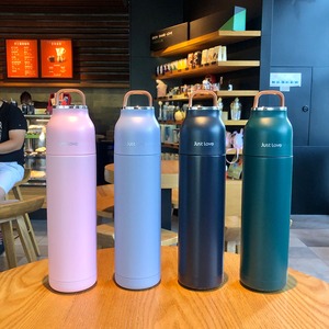 Taza termo de acero inoxidable de 500ML para agua de té con asa para hombres y mujeres, regalo de negocios - Product Image 2