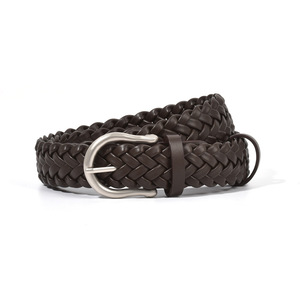 <span class=keywords><strong>Ceinture</strong></span> en cuir PU effet peau de mouton pour <span class=keywords><strong>femme</strong></span>, style coréen, simple, avec boucle en alliage tressée, polyvalente pour jupes et jeans, aspect haut de gamme, 110 cm, sans perforation - Product Image 5