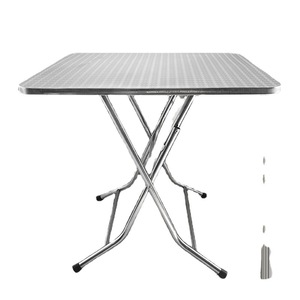 Stainless Steel Modern Folding DiningSquare Table for Street Vending Home Use Outdoor Fire Pit Writing <strong>Desk</strong> Rental House - Product Image 5