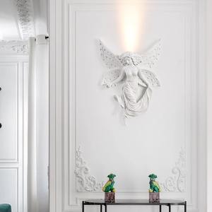 Applique murale française <span class=keywords><strong>Cupidon</strong></span> avec tête de lit de couloir ange vintage baroque de haute qualité salon TV fond applique murale - Product Image 1