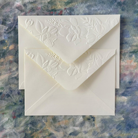 Enveloppes personnalisées 5x7 pouces, enveloppes d'invitation gaufrées, motif floral 3D, invitations pour mariage, fête, événement, envois postaux