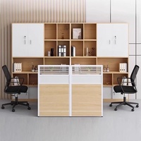 BGZ-231X Ensemble bureau et chaise de direction avec armoire haute, poste de travail minimaliste en bois moderne avec écran, table de direction