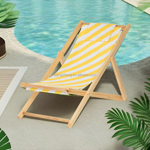 Chaise pliante extérieure légère portable avec accoudoir en <span class=keywords><strong>bois</strong></span> à dossier haut en tissu Oxford pour camping Beach Park Hotels - Product Image 2