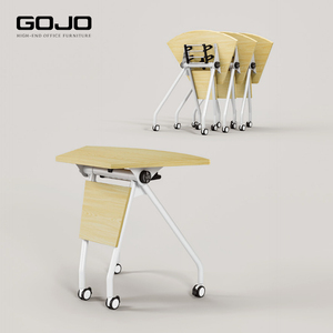 Table de formation modulaire moderne à plateau rabattable, <span class=keywords><strong>bureau</strong></span> de conférence <span class=keywords><strong>pliable</strong></span> mobile avec <span class=keywords><strong>roulettes</strong></span> pour <span class=keywords><strong>bureau</strong></span>, salle de classe, réunion - Product Image 3