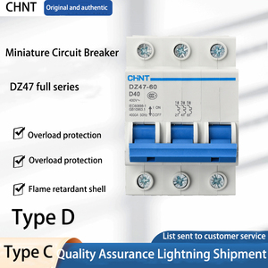 เบรกเกอร์วงจรขนาดเล็กสำหรับอุตสาหกรรมและครัวเรือน รุ่น DZ47-60 แบบ D 2P 32A-60A 3P พร้อมความสามารถในการตัดวงจร 6kA - Product Image 2