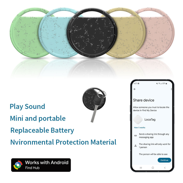 Portable BT GPS Tracker for Kids Pets Travel Items Mini Anti-Lost Locator Compatible with Google Find Hub App