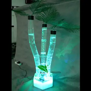 Modern Indoor Fitur Air Akrilik Bar Display LED Glow Furniture