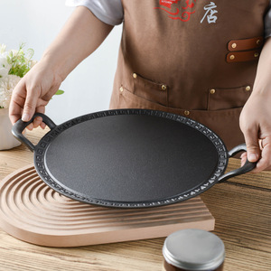 Poêle à frire multi-usages en fonte non revêtue, antiadhésive naturelle, <span class=keywords><strong>pour</strong></span> crêpes, pancakes et grillades domestiques - Product Image 5