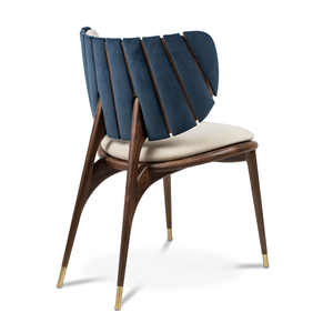 Ensemble de chaises de salle à manger en bois et velours de luxe italien haut de gamme, chaises de salle à manger modernes de luxe AL-DC-02-UCHIWA - Product Image 3