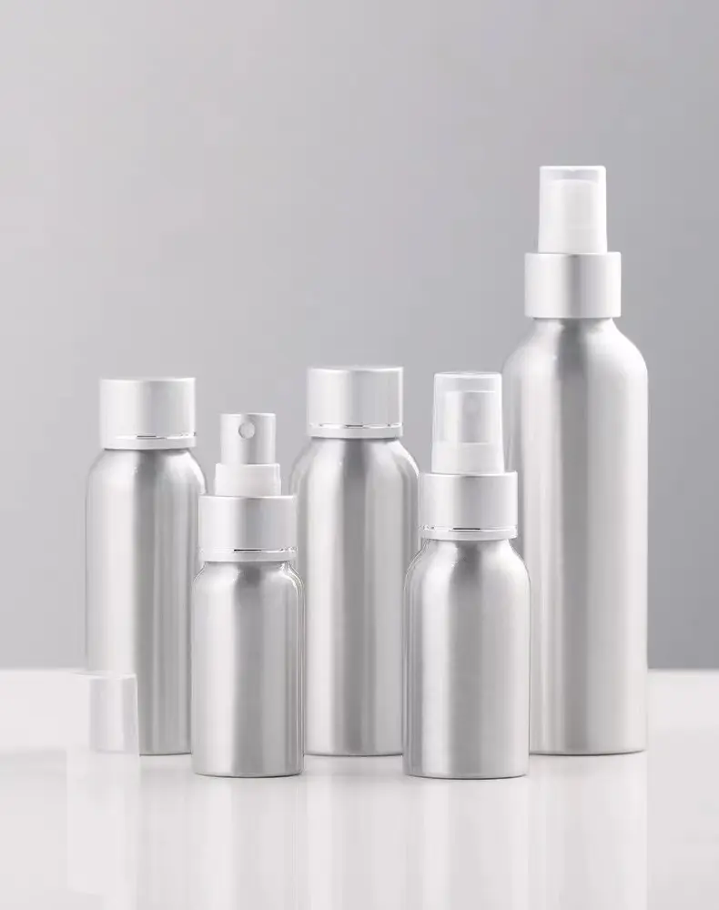 50ml 100ml 120ml 250ml aluminum bottles with lid Aluminum screw bottle