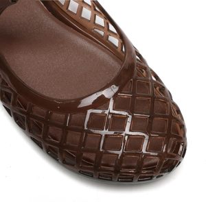 Fashion <strong>Jelly</strong> Mary Janes for Women Mesh Flats <strong>Clear</strong> <strong>Jellies</strong> Slide Closed Toe Slip on Mules Beach Buckle Strap Low Heel Sandals - Product Image 2