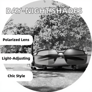 แว่นตากันแสงสะท้อนแบบโพลาไรซ์กลางวันกลางคืน แฟชั่นทันสมัย วัสดุ PC สีเงิน เปลี่ยนสีได้ ป้องกันรังสียูวี สำหรับผู้ชายและผู้หญิง - Product Image 2