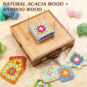 Wooden Crochet Board With Pegs And Storage For Hand Knitting Craft Tools - Product Image 3