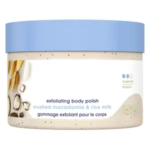 Private Label Custom Exfoliating Body Polish Scrub Reveals Visibly Smoother Skin Macadamia and Rice Milk Body Scrub
