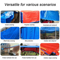 Bâche en PE tissée HDPE imperméable avec revêtement LDPE 180 g/m² 3x4m 4x5m 10x8m Bleu Orange pour extérieur