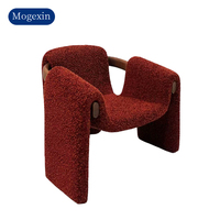 Nordischer Minimalistischer Akzentsessel aus Holz, Modernes Freizeit-Sofa für Outdoor, Hotel und Schlafzimmer