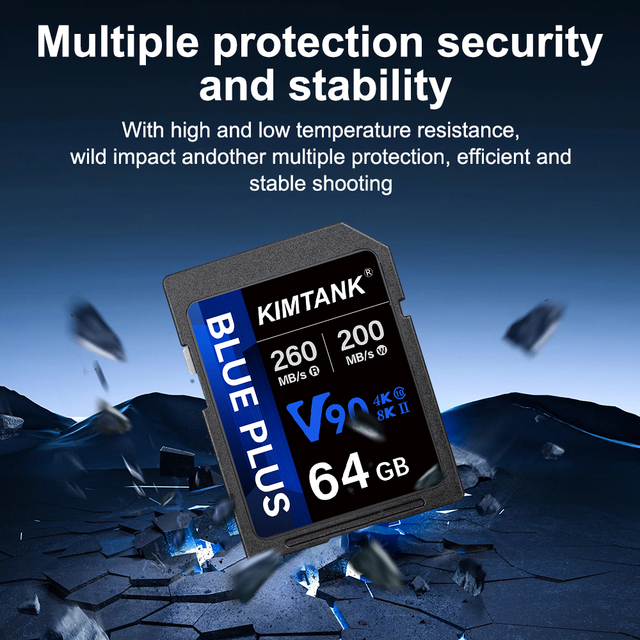 Kimtank New Professional Memory Card V90 128GB for 4K Drone Action Camera