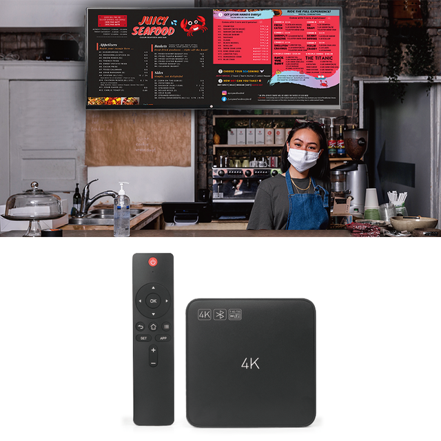 Media Player with Cms Software Shop Mall Restaurant Advertising Publish Remote Control Android Digital Signage Dongle Player