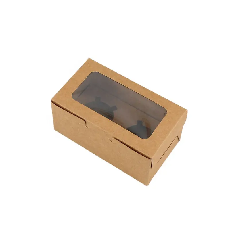 Marble 350g Kraft Paper Take Away Tart Pastry Box 2 4 6 Mini Cup Cake Boxes In Bulk With Clear Window