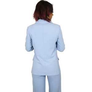 Women's Jacket Sky Blue Double Breasted <b>Blazer</b> Suit <b>Set</b> Formal Wear - Product Image 3