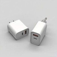 Chargeur mural rapide double port 20W PD USB-C QC USB-A, adaptateur secteur UE/US, prise rapide pour iPhone, Samsung, téléphones mobiles, maison, bureau