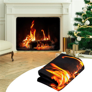 Deflectores para Chimenea Rectangulares 82x99 86x115cm, Negros, de Tela Oxford, Estilo Clásico, Protector de Viento para Chimenea Interior - Product Image 1