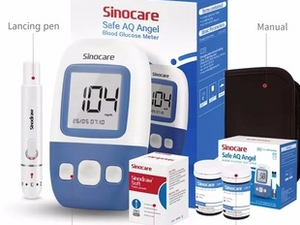 Kit de Medidor de Glucosa en Sangre Safe AQ Angel, Monitor de Azúcar sin Codificación con <span class=keywords><strong>Tiras</strong></span> Reactivas y Lancetas para Pruebas de <span class=keywords><strong>Diabetes</strong></span> en Casa - Product Image 5