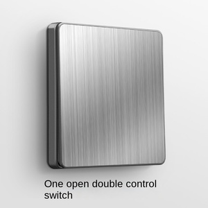 86type Grey Stainless Steel Panel Wall SwitchesPush Button <b>Switch</b> EU/<b>UK</b>/US/Australia Standard - Product Image 2