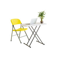 Petite table pliante d'extérieur en plastique, tables et chaises pliantes réglables en promotion, petite table et chaise pliantes