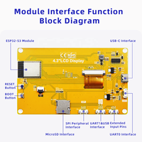 Módulo de Pantalla LCD IPS Táctil Capacitiva de 4.3 Pulgadas ESP32-S3, Placa de Desarrollo 800*480 con BT y WIFI para LVGL HMI IoT