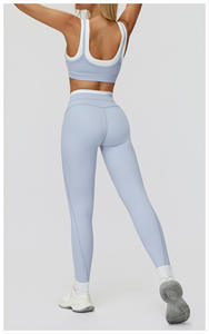 Nouvel arrivage Jupe de blocage de couleur pour femmes Tennis Survêtement 2 en 1 Gym Fitness Yoga Wear Ensemble de sport extensible - Product Image 5