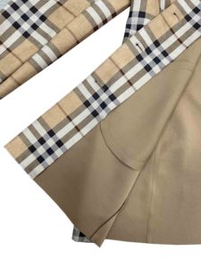Trench-coat en daim pour femmes, vêtement personnalisé, en tissu écossais de chameau, avec <span class=keywords><strong>ceinture</strong></span>, micro fibre, impression numérique, - Product Image 6