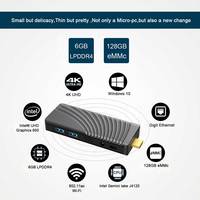 Nuevo Mini PC J4125 T6PRO, DDR4 6G 128G EMMC, Compatible con TV Stick, W10 Pro Linux T6 PRO